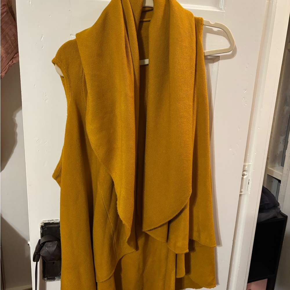 Anthropologie Yellow Chunky Knit Cardigan